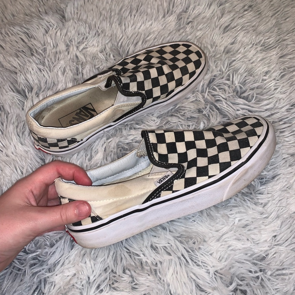 Black and White Checkered Slip-On Vans